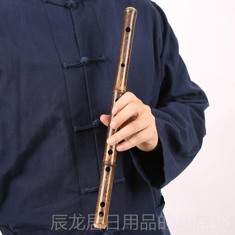 正品迷你竹零短笛素色便携古风竹子初学基础演奏横笛学生F成人笛