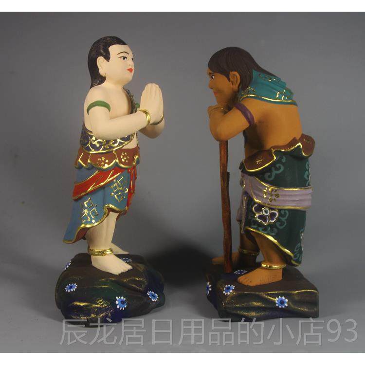 正品不艺动明王二童子 如佛像法工品木真言宗唐密佛雕像