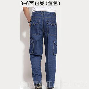 正品纯牛仔裤加厚防烫耐磨电工焊作服长裤男裤子汽维修劳保松宽大