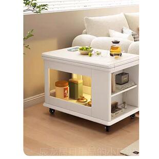 正品家用实木茶几移小车推动折叠多功能边柜小户客厅小型茶桌沙发