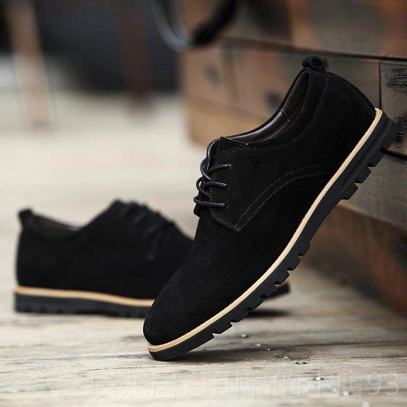正品真男鞋2025新款百搭覆古磨砂皮平鞋底男英伦风翻毛休闲皮鞋板,流行男鞋,休闲皮鞋,淘宝优惠券,粉丝福利购,淘宝优惠卷