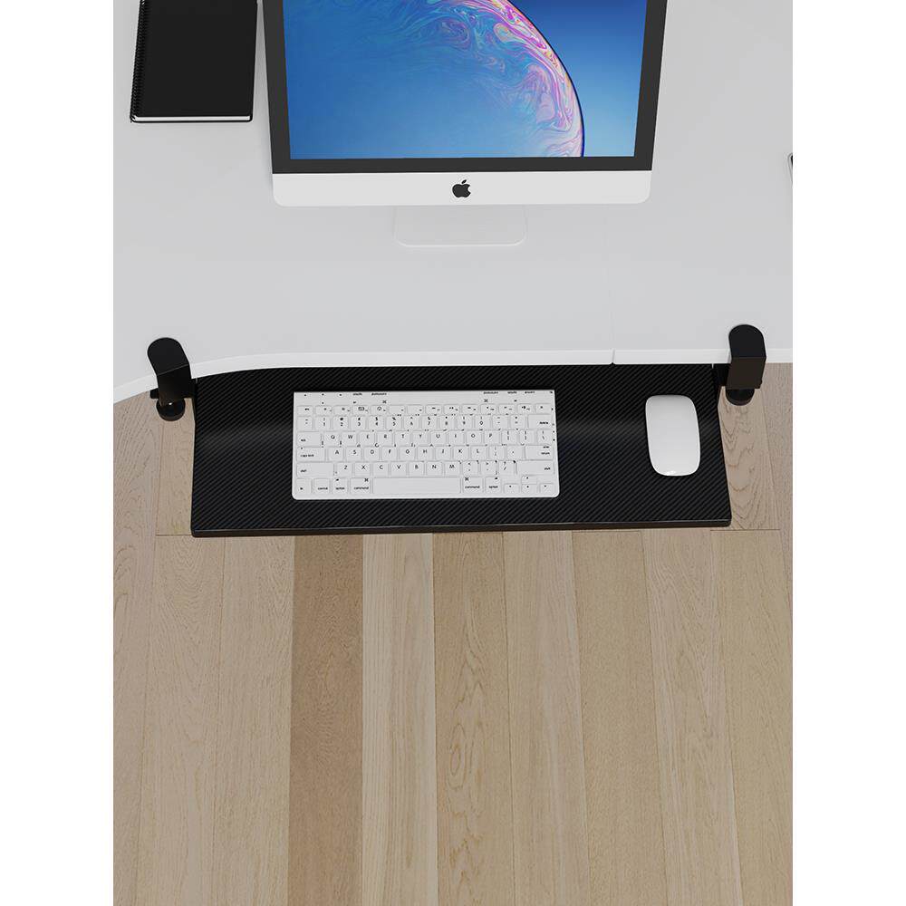 键盘托架免打孔旋转桌下抽屉托盘支架免安装异形桌面滑轨放置架