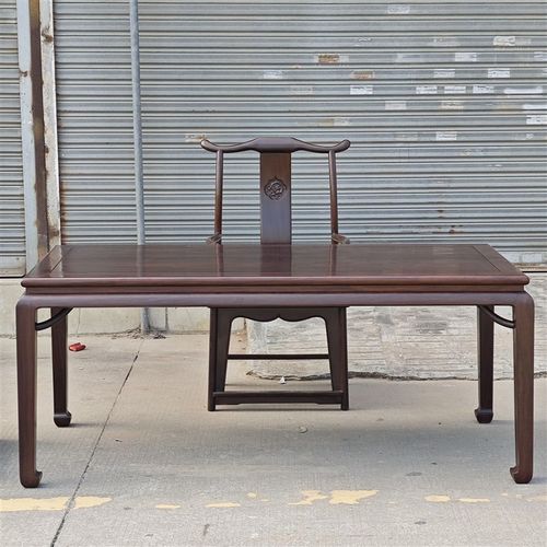 红木画案茶台办公台干泡台黑檀长形桌全实木长方台明式马蹄霸王案