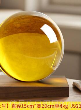 高档幽绿色水晶饰球摆件号绿灵大圆玻璃球客厅书房装摆饰开 业乔