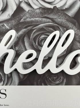 高档ins家居白色微笑字母桌面床头柜smile木质摆件