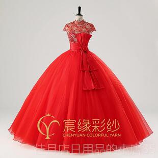 高档新款彩纱考纱美声礼服摄影主题唯美蓬显蓬瘦独唱艺演出裙婚包