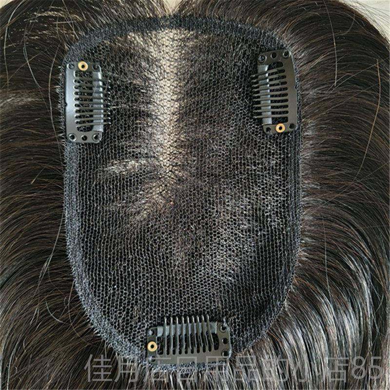 高档头许昌瑞士网假发顶发片全真人发缝丝全手补工织随意分夏季轻