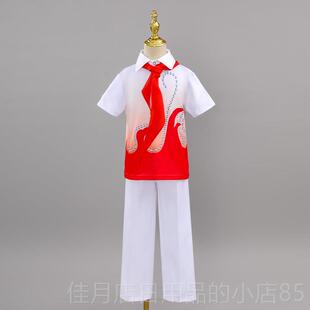 高档红船中起航儿童小服学表生演出服红领巾国庆合唱舞蹈服蓬蓬裙