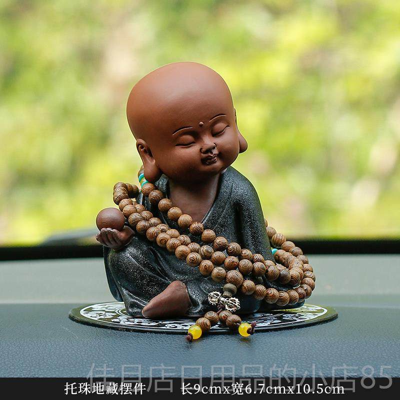 高档平来安小如车载摆创意陶瓷件男士汽车饰车内中控台观音菩萨装