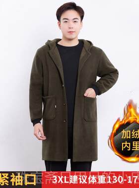 男士绒面罩成人袖长衣加绒加厚保暖加肥外套工作服保大劳褂围