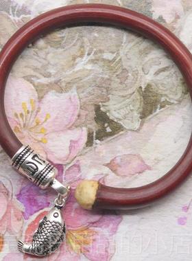 高档天记925纯鸡血藤手镯 孤品西藏男女款有无节藤节情侣银款木藤