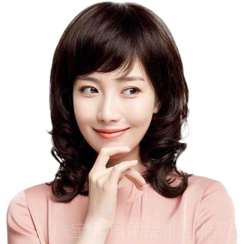 高档假发女短发自中老假发套妈妈女士整顶假发
