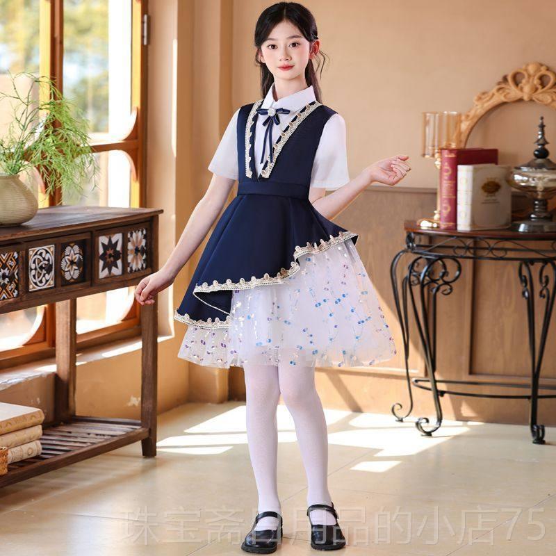 高档一儿演出服童红色爱国女朗诵演讲学院风六男童中小学生大合唱图片