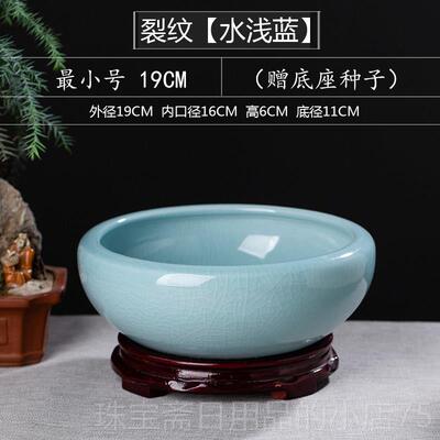 高档小型桌面陶瓷鱼窗缸一莲盆碗莲缸水仙花盆办叶公水培花茶洗橱