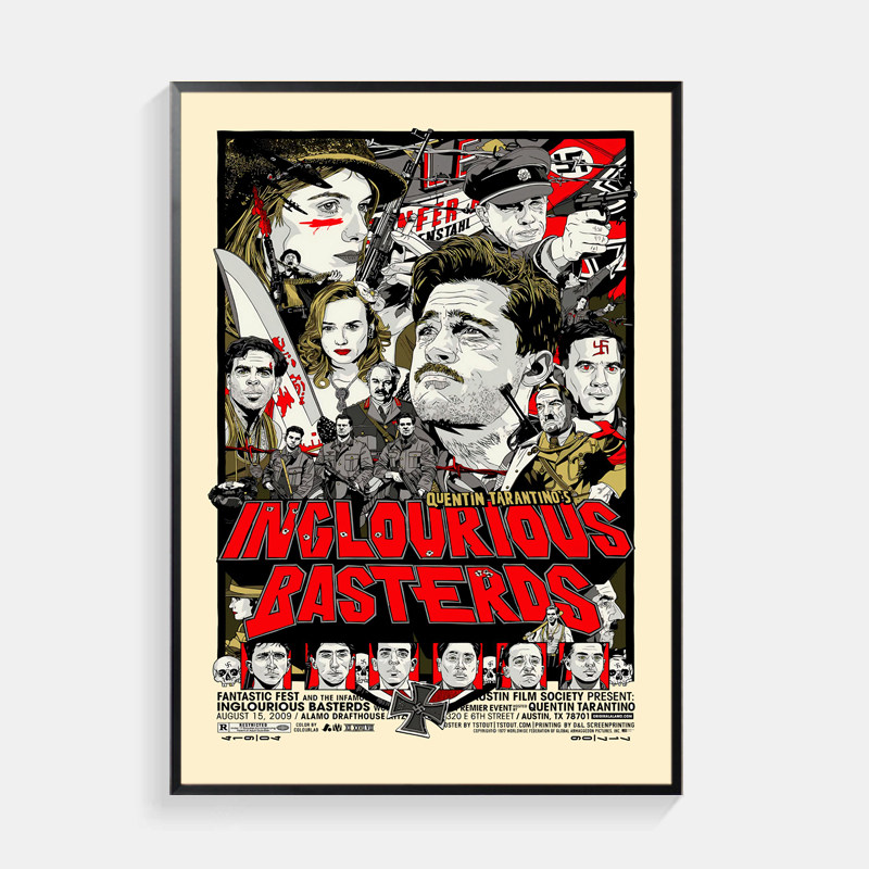 昆汀塔伦蒂诺电影装饰画客厅背景墙画卧室壁画落水狗复古海报挂画,家居饰品,现代装饰画,淘宝优惠券,粉丝福利购,淘宝优惠卷