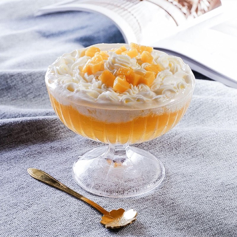 夏季水果酸奶昔杯高脚玻璃杯冰激凌碗水果捞甜品碗冷饮果汁杯子