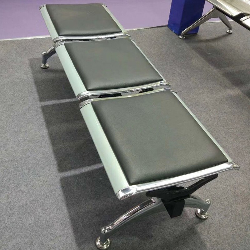 不锈钢无靠背排椅平板连排椅不锈钢等候椅影院休息排椅钢制长排椅