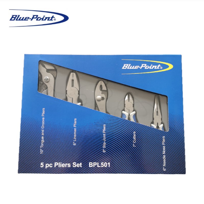 蓝点5件钳子组BPL1 色柄钢丝钳尖嘴钳斜口钳水泵钳鲤鱼钳