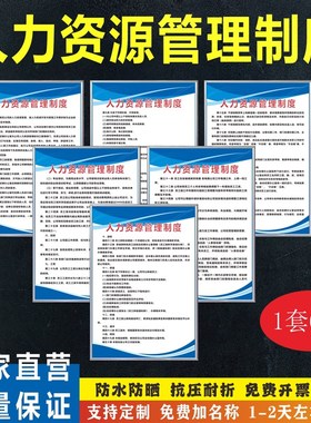 人力资源劳务派遣公司规章管理制度上墙牌社会保障考核办证标识贴