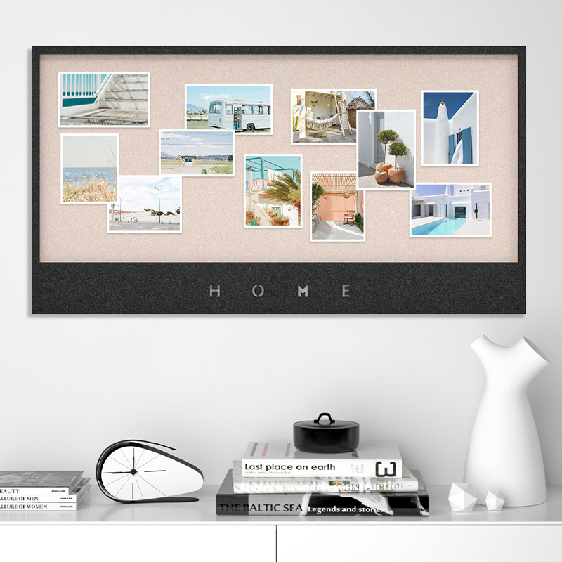 简约现代照片墙免打孔墙面装饰毛毡板客厅卧室墙上相片墙组合挂墙