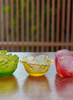 古法琉璃插花小花瓶家用客厅酒柜桌面装饰品软装饰品乔迁开业送礼