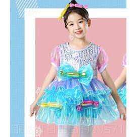 高档童舞蹈甜甜的滋味演出服表幼儿糖果派对糖道果工厂演儿服大糖