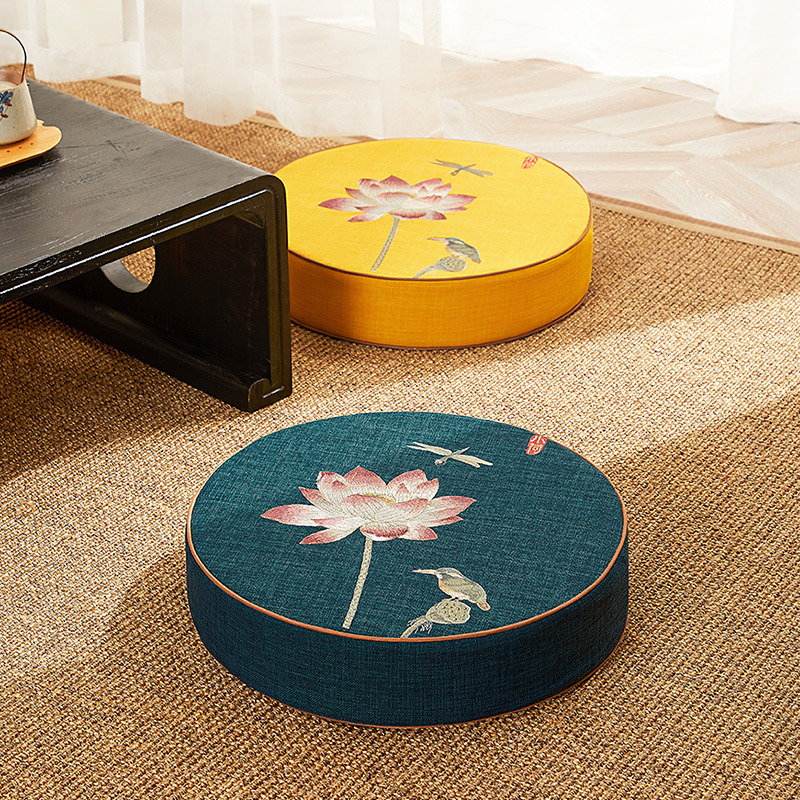 国风刺绣蒲团坐垫地板打坐垫禅YG69修垫家用飘窗垫子中式圆垫坐墩