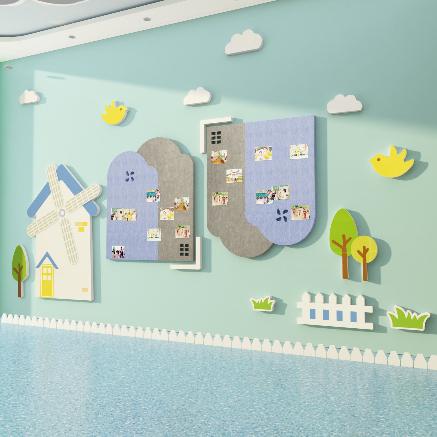 幼儿园环创主题墙面装饰成品布置走廊楼梯大厅毛毡板文化墙贴材料,家居饰品,软装墙贴,淘宝优惠券,粉丝福利购,淘宝优惠卷