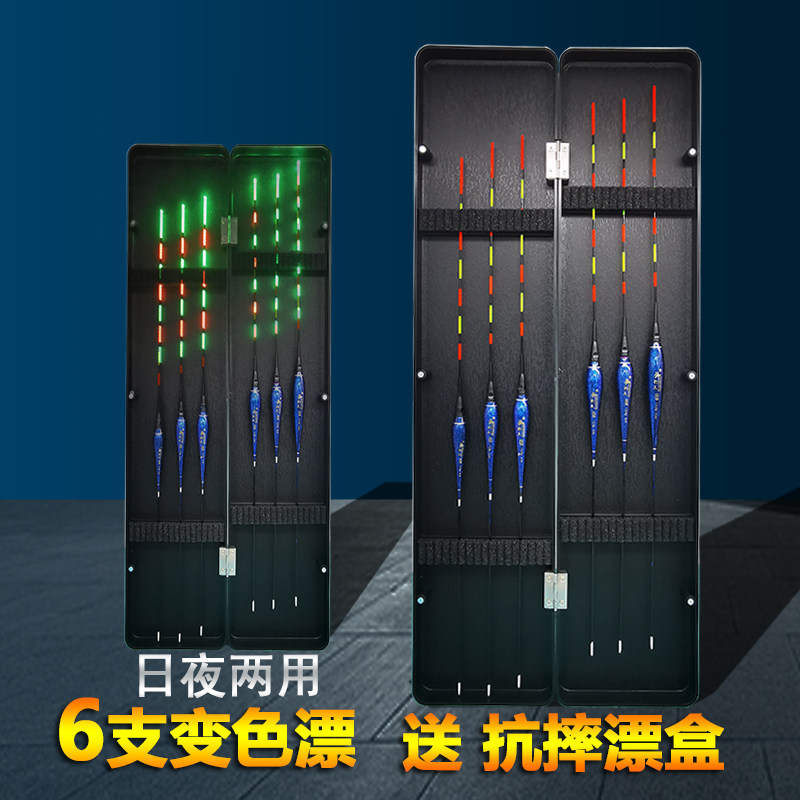 6支夜光漂(咬钩变色)组合套装日夜两用电子浮漂