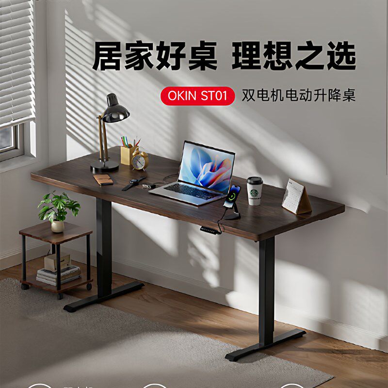 OKIN电动升降桌家用全能桌双电机学习办公电脑桌