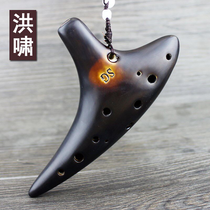 洪啸陶笛 12孔高音G调熏烧 12孔SG 十二孔SG 初学送教学视频