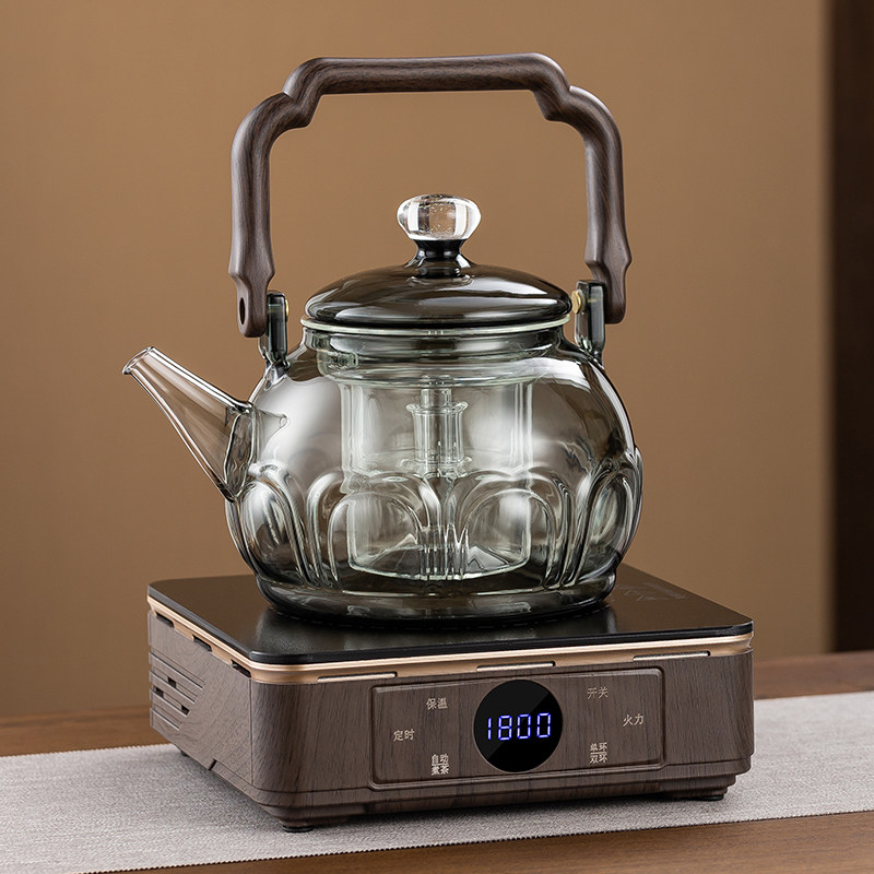 新款玻璃莲花南瓜蒸煮茶壶煮茶炉器电陶炉套装烧水泡茶养生壶家用