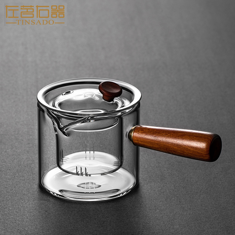 左茗右器小青柑专用普洱泡茶壶茶水分离玻璃煮茶器小单壶功夫茶具