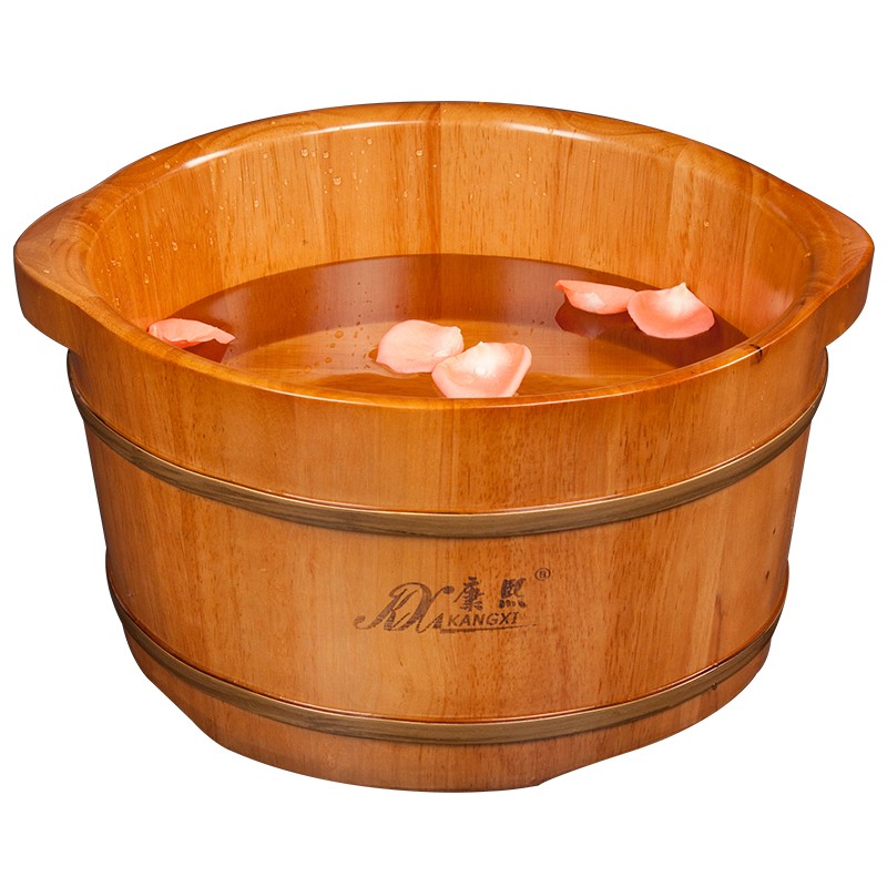 康熙足浴桶泡脚木桶小木盆实木洗脚桶泡脚桶木质洗脚盆木盆家用