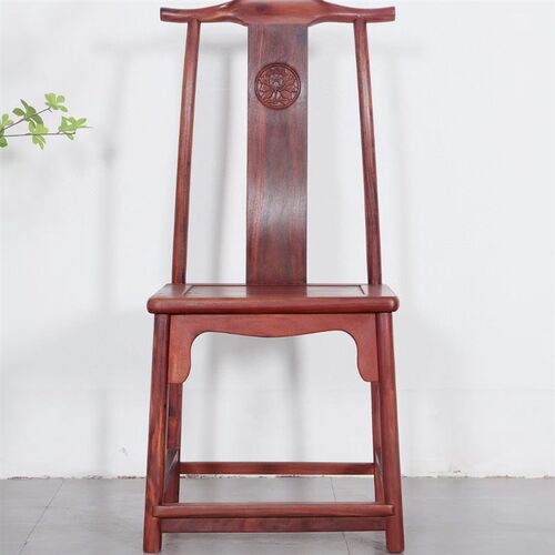 赞比亚血檀明式餐椅家用红木中式餐厅靠背椅小叶紫檀家具官帽餐椅