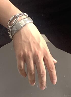 高档Daily 1|高感古手级环 色小众气质韩版ins复冷银淡风简约情侣