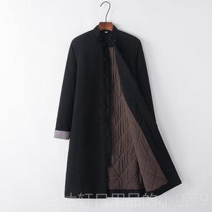 高档中国唐冬风青年装，棉袄，季加厚保暖风衣，道袍，外行汉，中