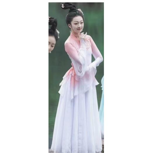 高档叫鱼清歌舞蹈服装本相同的艺术考试摆裙中古典舞表剧演服装女