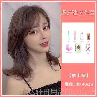 高档中长发女假发网红锁骨发短发性02尚3时新长卷发自然2全头饰风