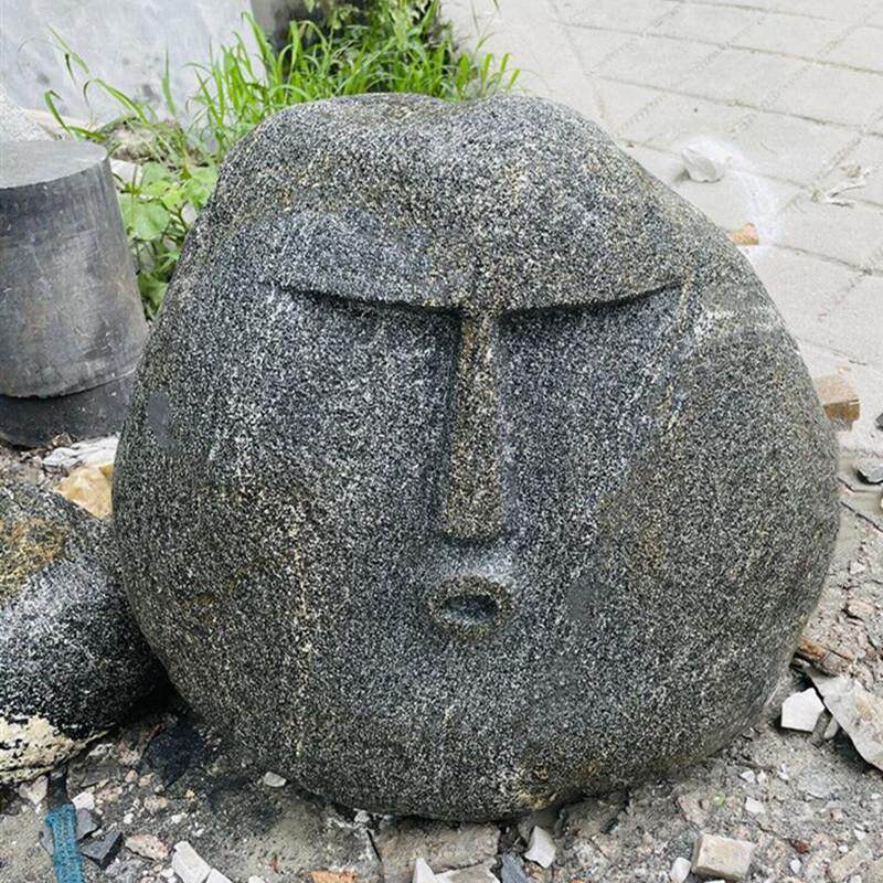 石雕花岗河岩石风景坪鹅卵石户外汉白玉石头公园087草卵石青石造