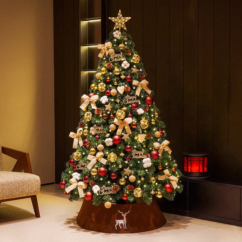 圣诞树家用大型圣诞节带灯场景布置diy手工装饰品摆件套餐小礼品