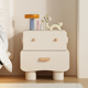 简约现代奶油风儿童实木床头柜新款 创意迷你小型卧室可旋转床边柜