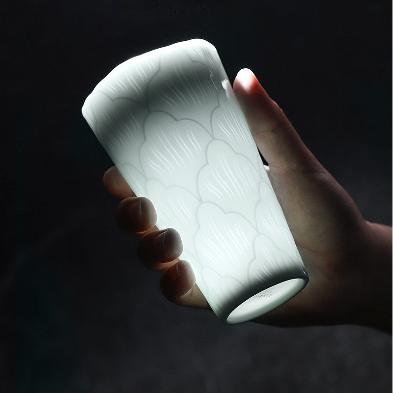 景德镇陶瓷主人杯个人专用手握杯咖啡马克杯新款雕刻创意水杯礼物