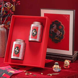 茶叶罐马年2026年野生古树红茶叶礼盒金骏眉小种高档礼盒装空盒子