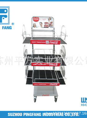 白色喷塑轻量级金属商超货架罐装饮料架 食品双面展示架VT67