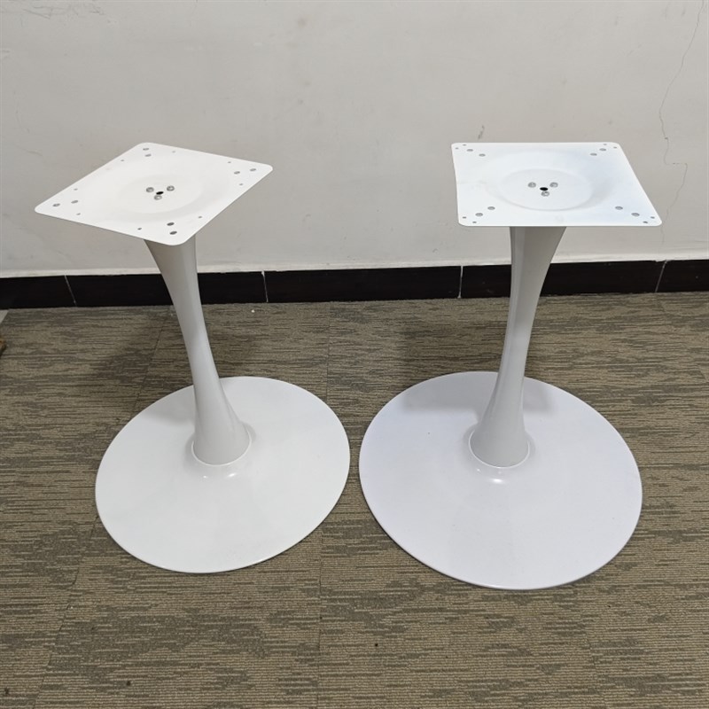 圆底座喇叭盘黑色白色圆桌支架吧台腿圆桌底座郁金香桌架