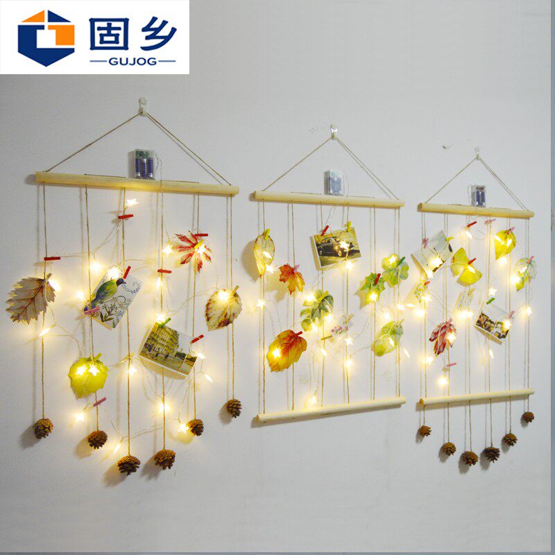 5寸/7寸相片挂架网格照片v墙麻绳夹子装饰相框墙彩串灯悬挂无痕钉