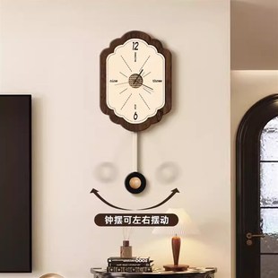 中古风钟表挂钟客厅装饰画创意艺术摆钟小众法式复古简约时钟挂墙