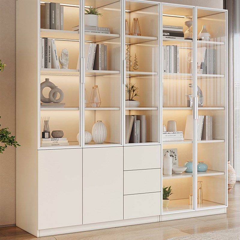 定制ENF航空蜂窝铝合金奶油风书柜简约现代玻璃展示储物酒柜组合,住宅家具,组合书柜,淘宝优惠券,粉丝福利购,淘宝优惠卷
