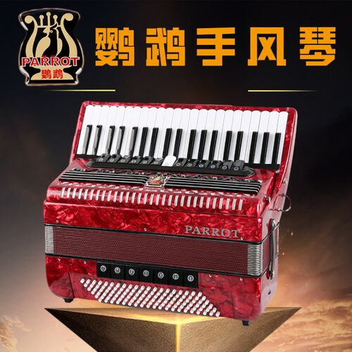 鹦武手风琴初学演奏PARROT60/96/120贝斯三排簧意大利进口音簧
